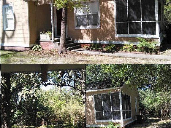 Front, side by porch, back yard