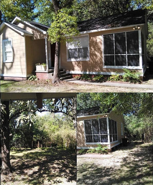Front, side by porch, back yard