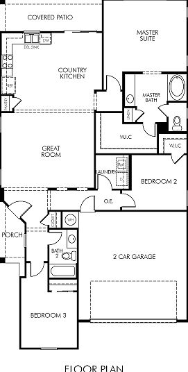 This floorplan is 1,527 sq. ft. with 3 bedrooms and 2 baths