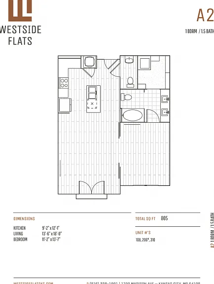 A2 - 1 Bed 1.5 Bath A2 - 1 Bed 1.5 Bath