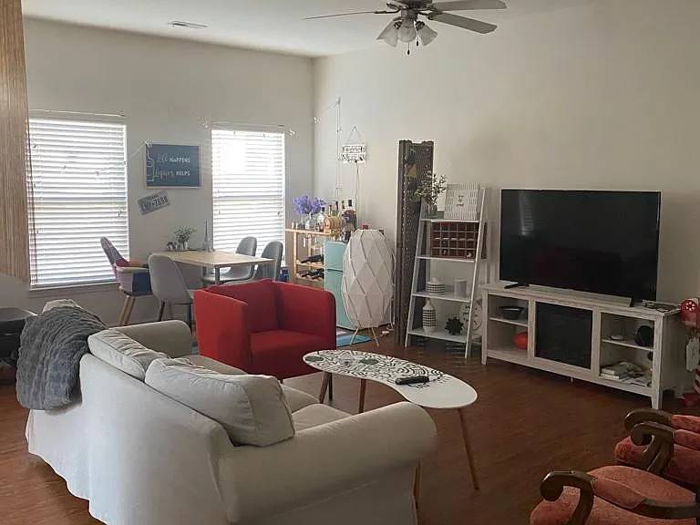 Living room with furniture. Furniture not included