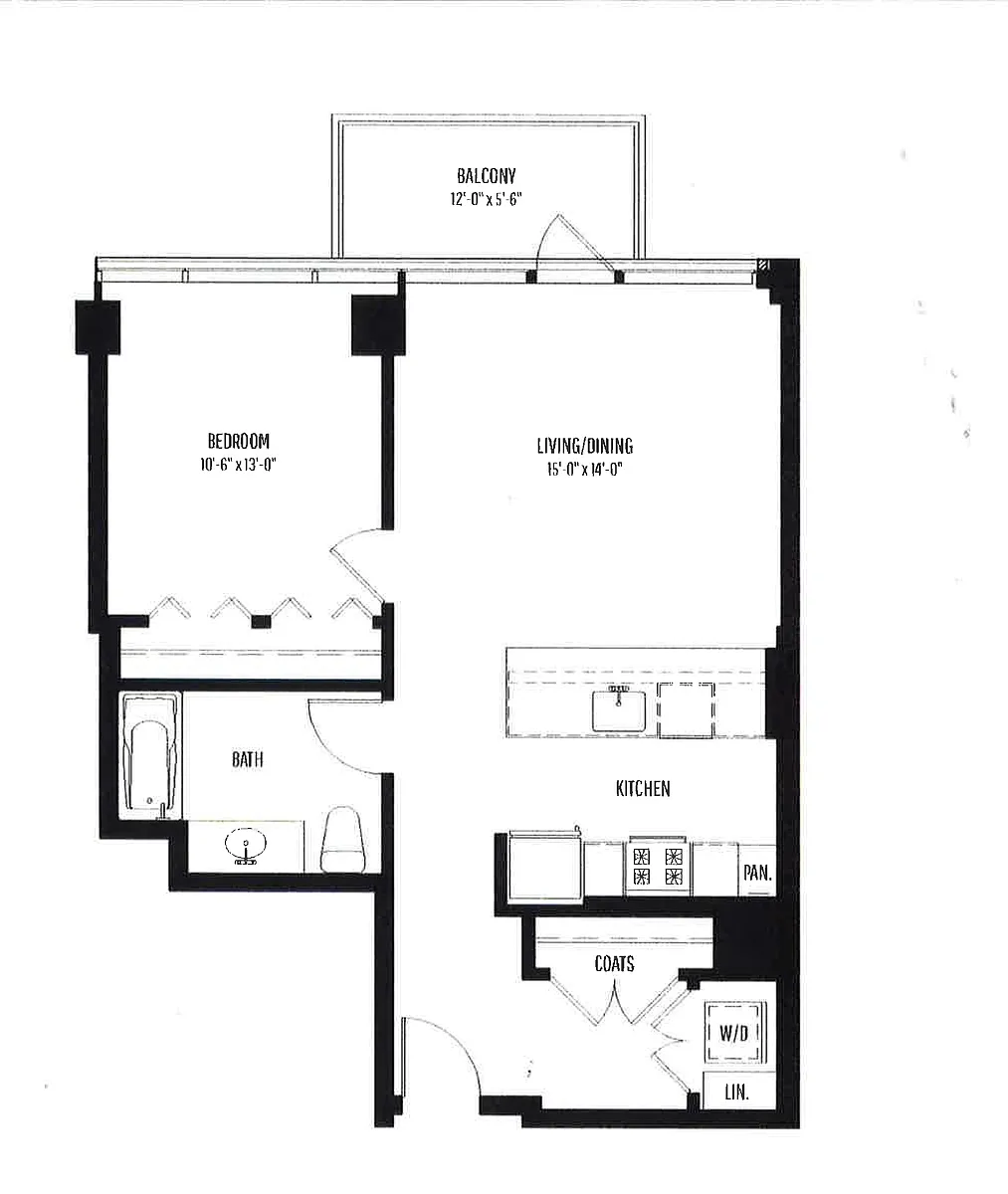 Floor plan 1 BR, 1 BTH