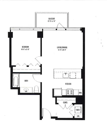 Floor plan 1 BR, 1 BTH
