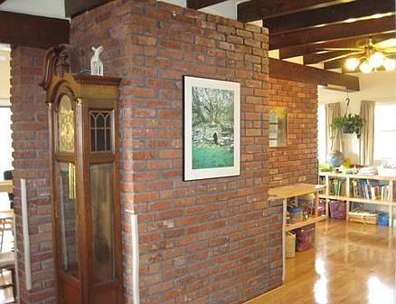 Exposed beams and interior brick