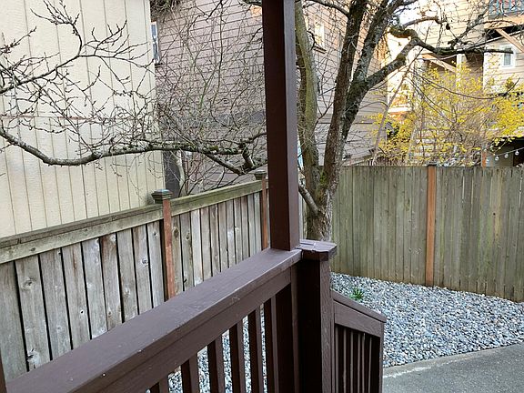 Looking out the front door at yard