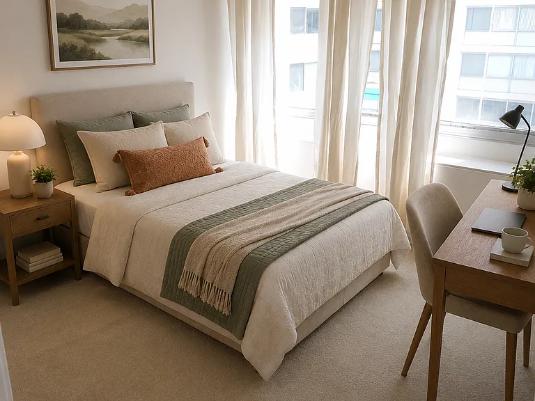 Bedroom 2 - Virtually staged to show possible use & layout of the space.