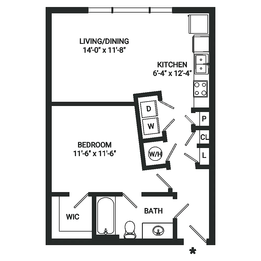 Floor plan 1x1 A1Pyq