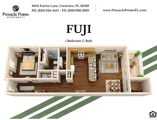 Floor plan 1 bedroom 1 bath