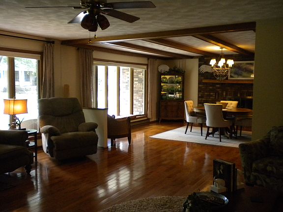 Open living room and dining 