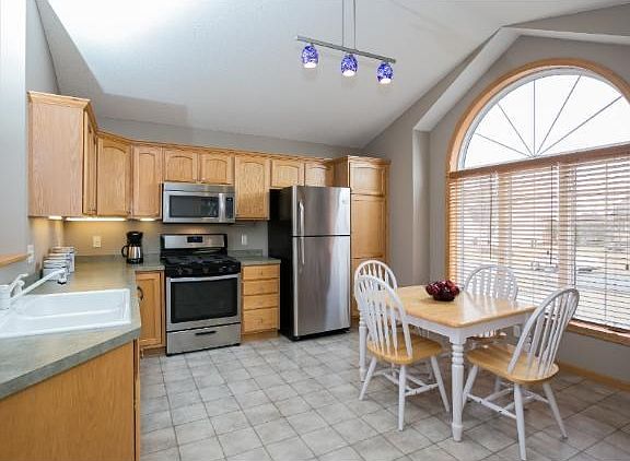 Large kitchen with great light!