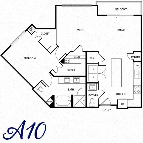 Floor plan One-Bedroom (A10)