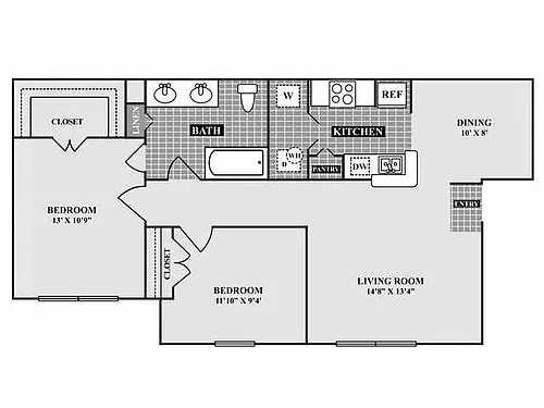 Floor plan B1 - Renovated