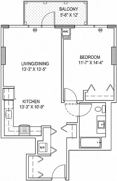 Floor plan One Bedroom a10