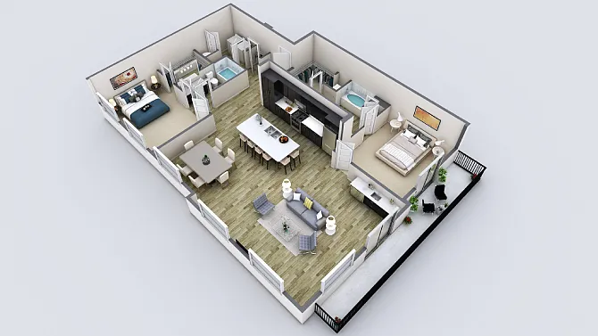 Floor plan Two-Bedroom Apartment (B5)