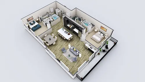 Floor plan Two-Bedroom Apartment (B5)