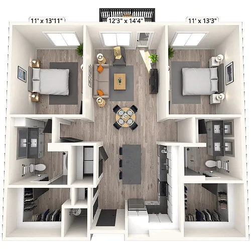 Floor plan B4 2x2 1180 SF-FP