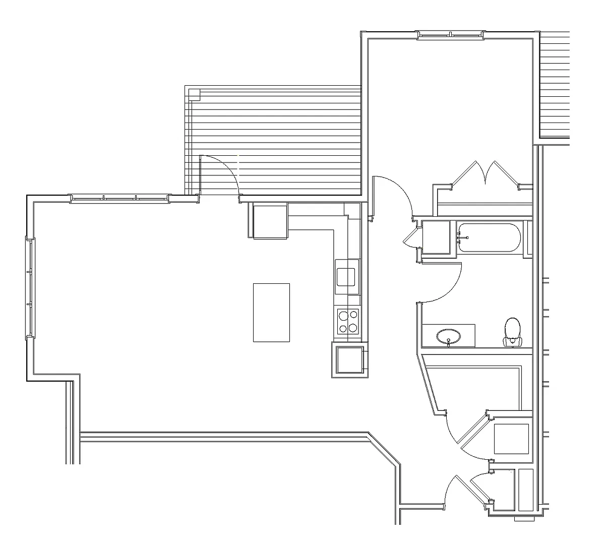 Floor plan One Bedroom Corner