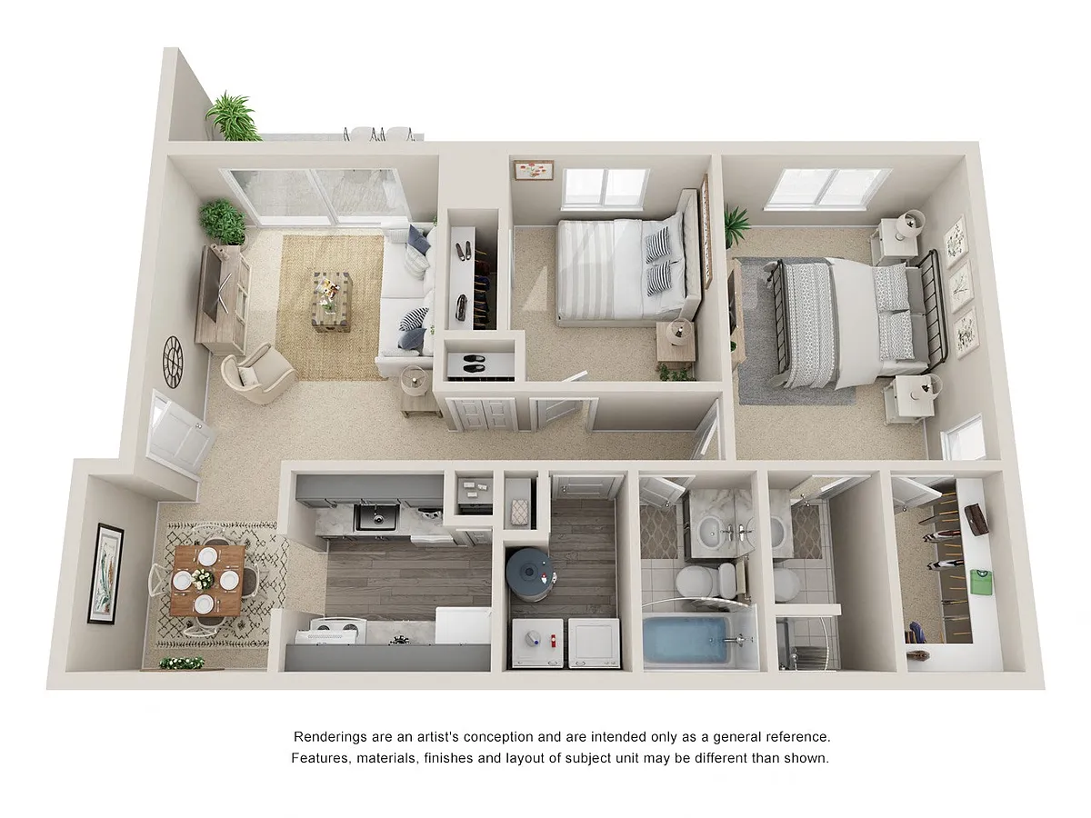 Floor plan 2 Bedroom 2 Bath