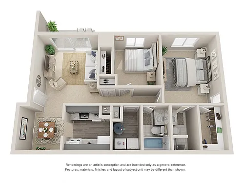 Floor plan 2 Bedroom 2 Bath