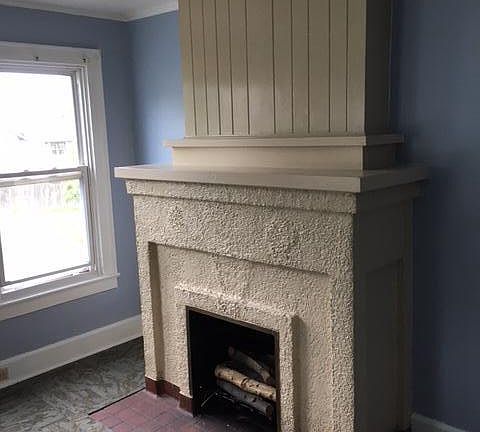 living room fireplace (cannot be used)