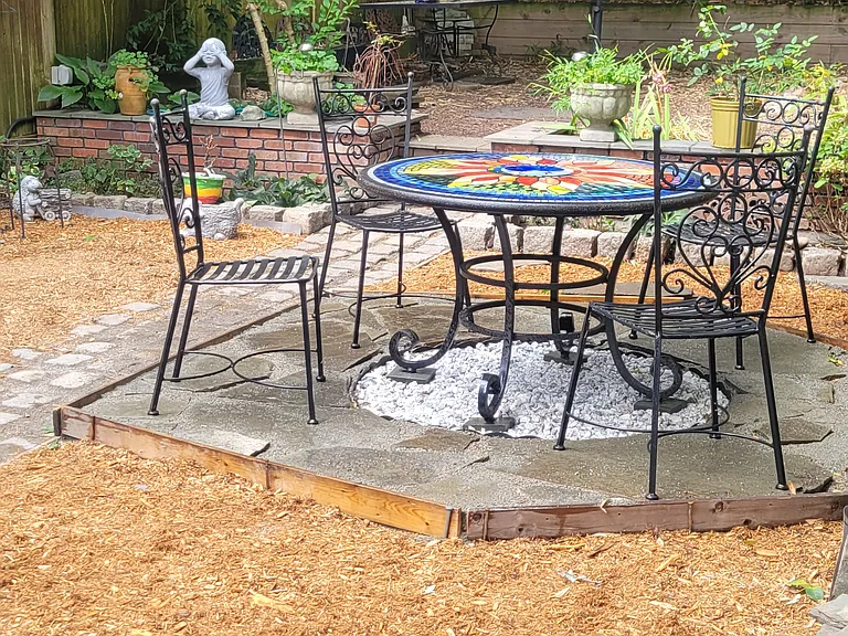 back yard sitting patio
