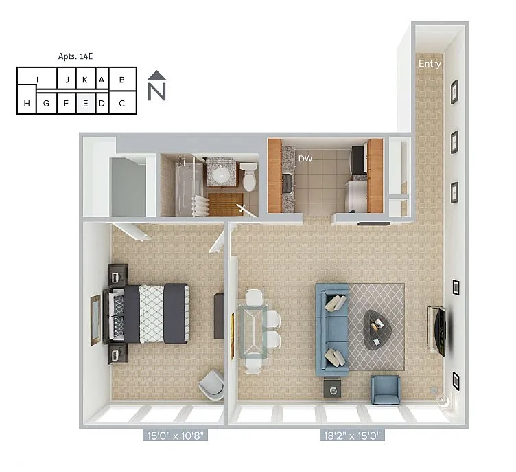 Floor plan Furnished-f-A4-14E