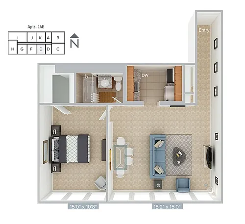 Floor plan Furnished-f-A4-14E