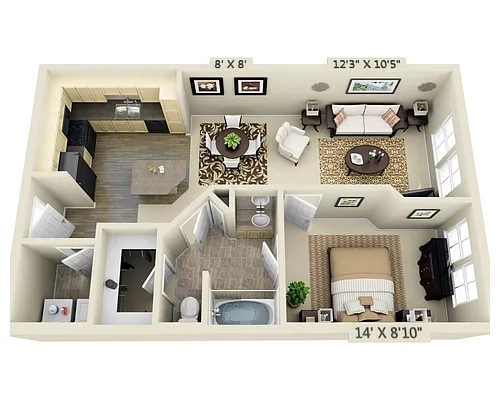 Floor plan the Champagne (A1D)