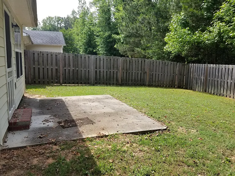 Frenced in backyard