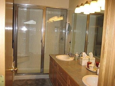 master bath with steam shower