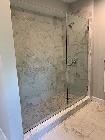 spacious walk in shower in master bath
