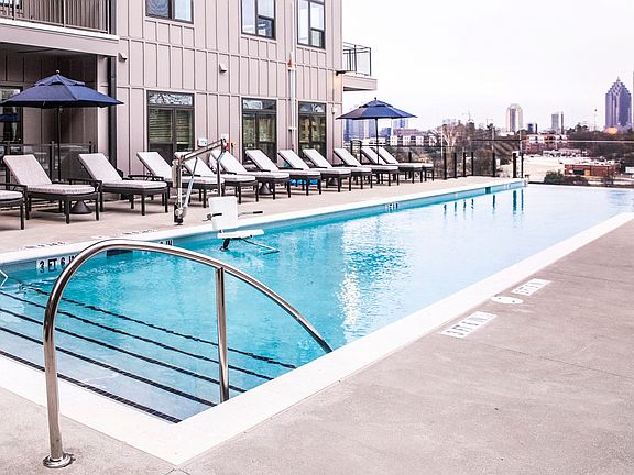 Infinity pool with Midtown skyline views.