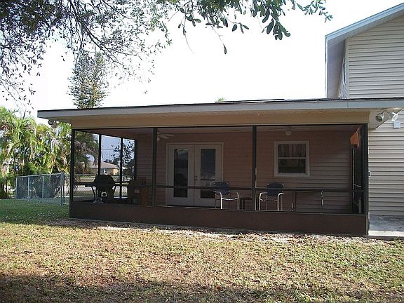 large roofed back porch