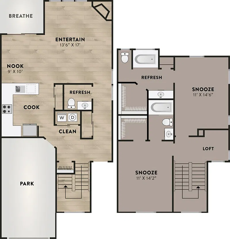 Floor plan 2x2.5 Townhome
