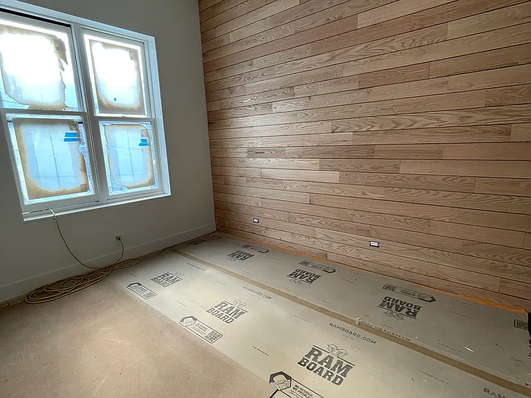 In-progress photo of Bedroom 2. Fits a king-sized bed.