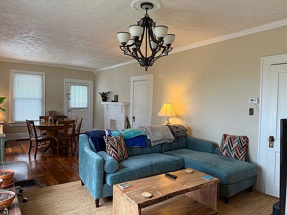 Open concept dining/living room. Two of the three bedrooms located off main rooms.