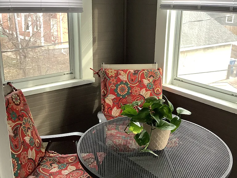 Enjoy breakfast or dinner on one of the two 3-season porches!