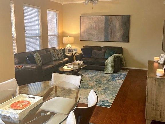 Living room view from dining space