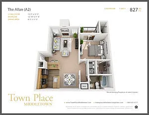 Floor plan The Allan 1 x 1