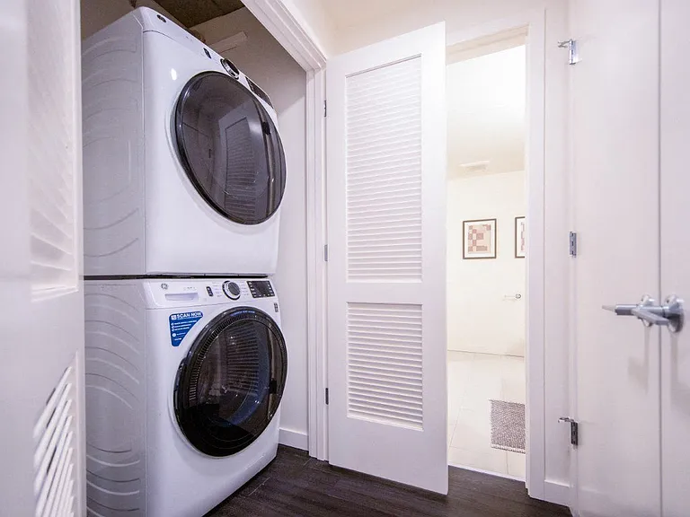 Every apartment comes with full-sized laundry appliances