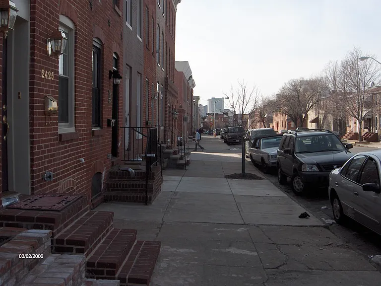Streetscape of Foster Avenue, looking west.