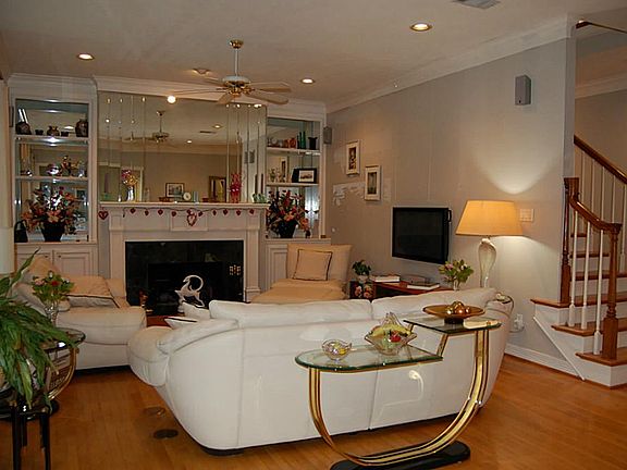 Family room right off Kitchen with hardwood flooring