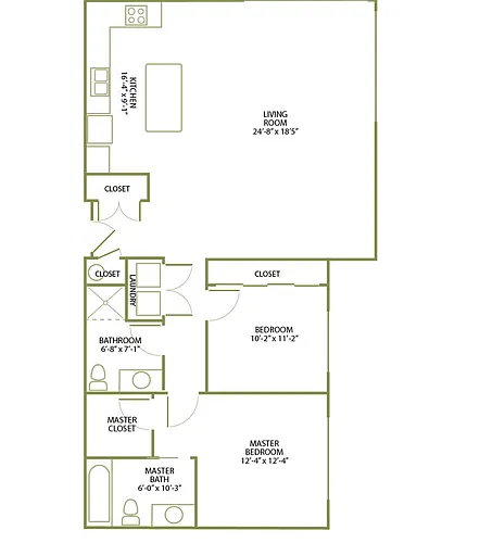 Floor plan 2 Bed/2 Bath-C-6