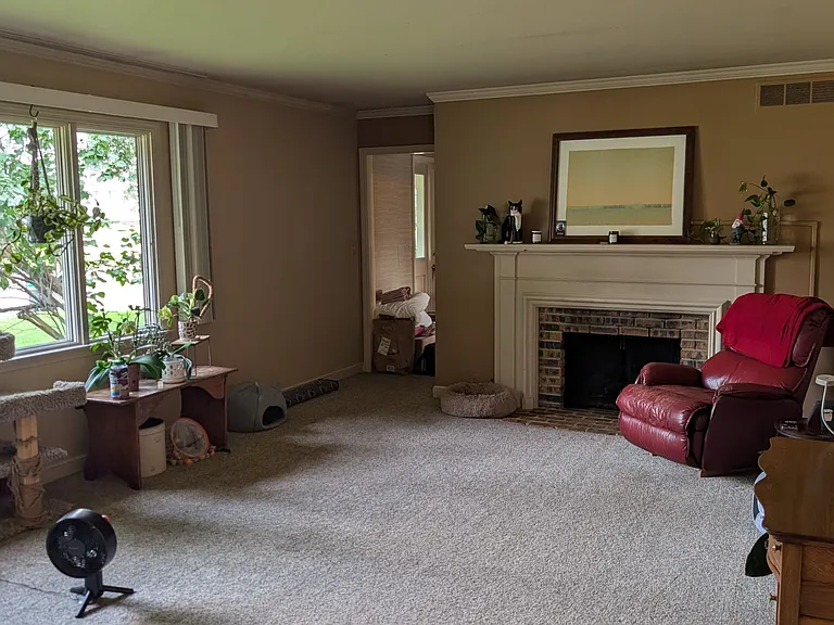 Living room with gas fireplace