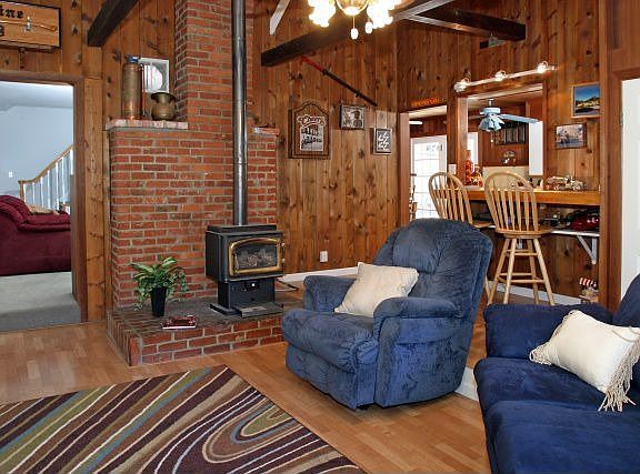 The Family Room has beamed & vaulted ceilings