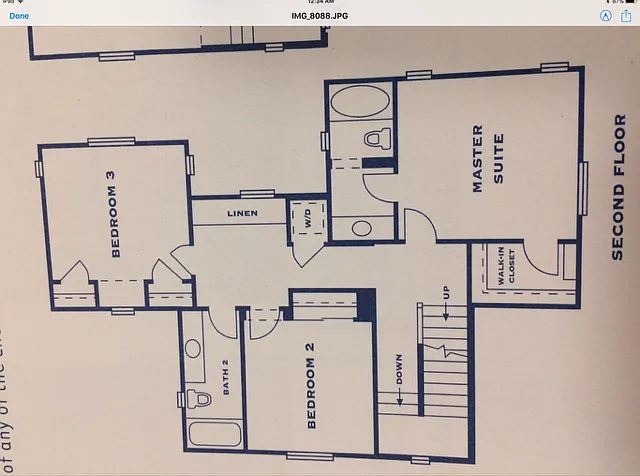 Second level floor plan