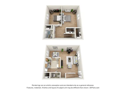 Floor plan 2 Bedroom Townhouses