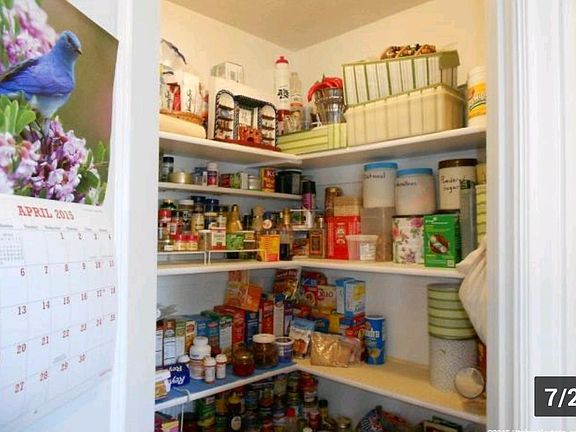Large corner pantry in kitchen