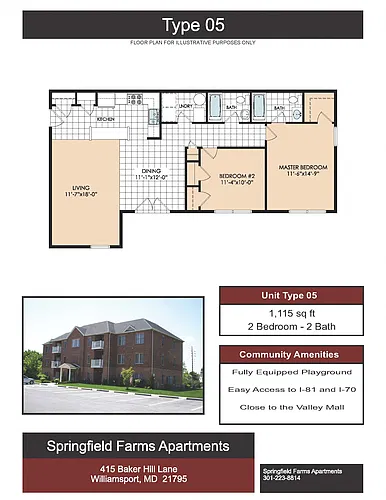 Floor plan 2bd x 2 bath