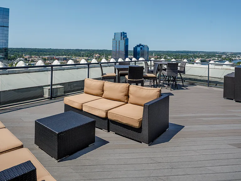 Rooftop Deck
This area provides an outdoor space with a year round gas grill, seasonal furniture and views that will amaze you!